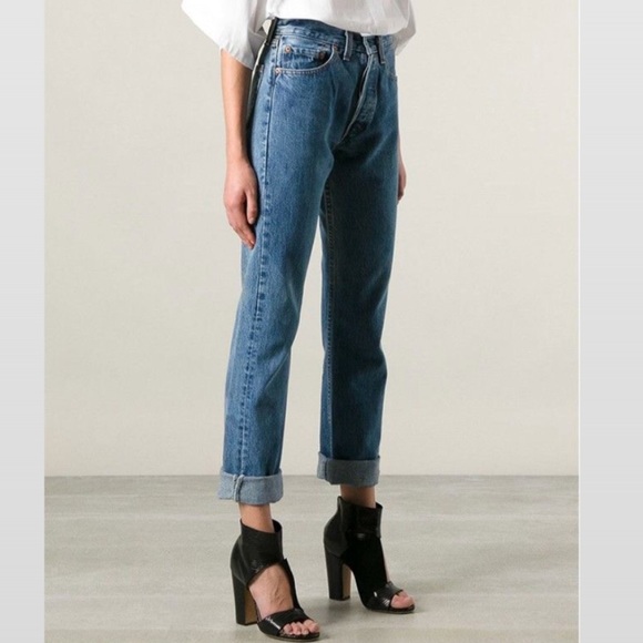 Levi's Denim - Vintage 501 Levis button fly high waisted mom jean